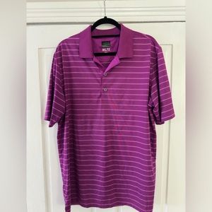 Men’s Purple collared golf shirt. Play dry material. Size Large